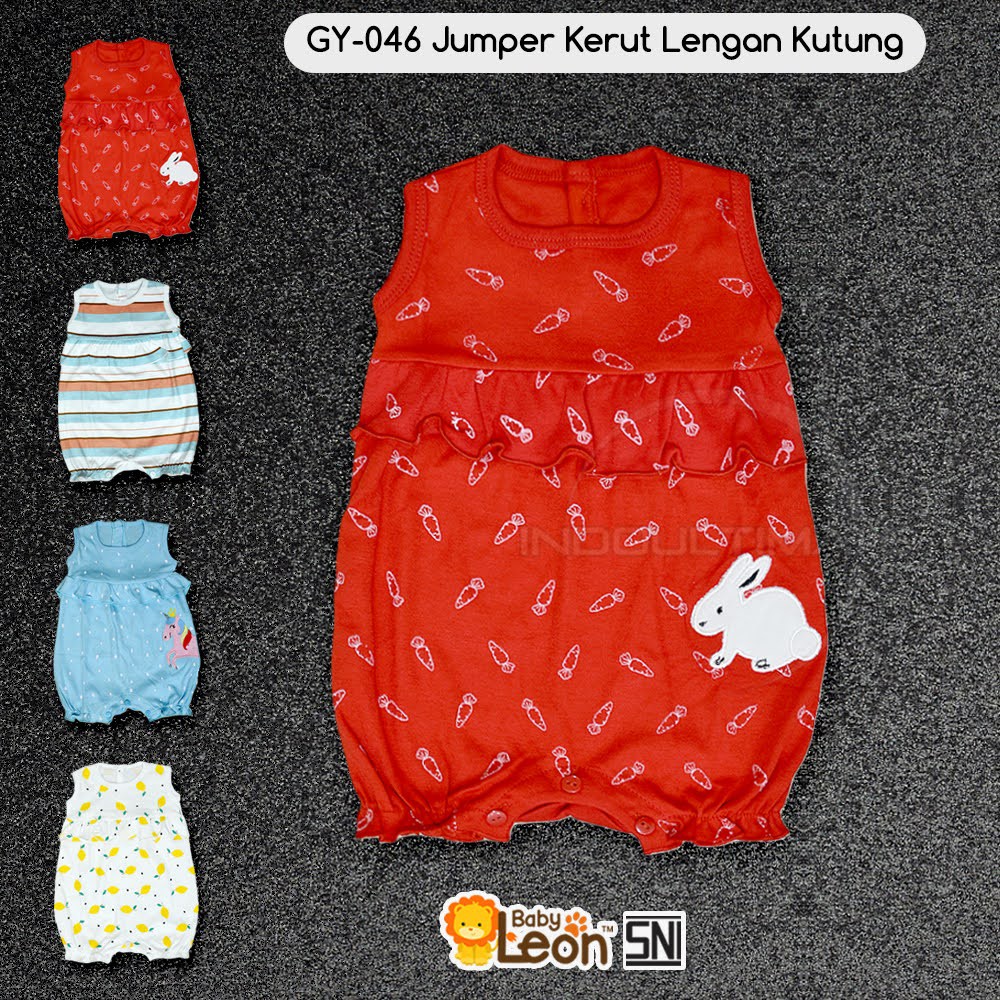 BABY LEON GY-046 Jumsuit Bayi Perempuan Lengan Kutung  Jumper Kerut Kutung Jumpsuit Anak Balita