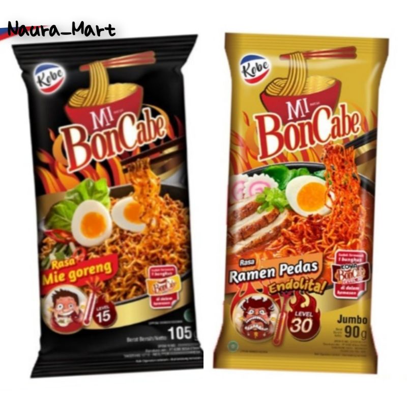 

KOBE Mie BonCabe Goreng Level 15 105g/level 30 Rasa Ramen 90g