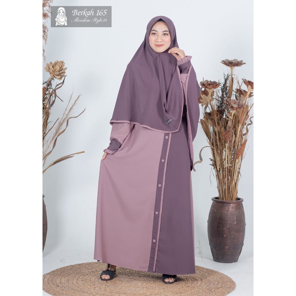 PM GAMIS SYAR'I WANITA TERBARU  SETT HIJAB INAYAH ORI BERKAH ITY CREPE REAL PICT