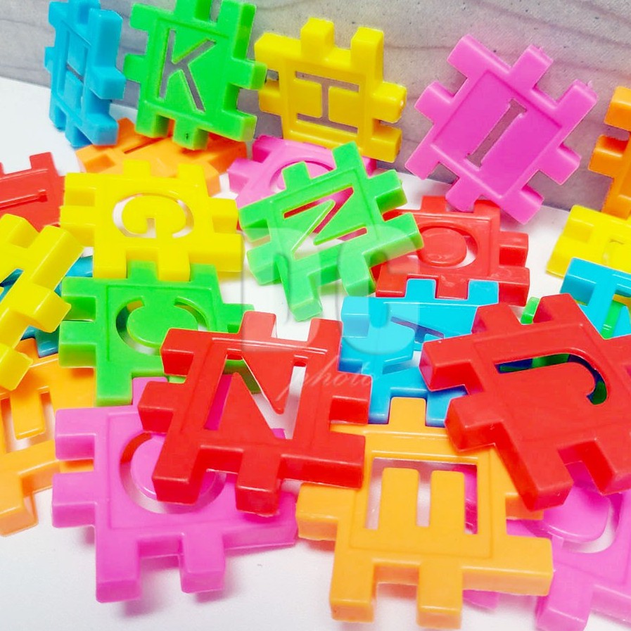 MURAH!!! FANCY BLOCKS BONGKAR PASANG BRICKS JIGSAW PUZZLE Block Huruf Abjad