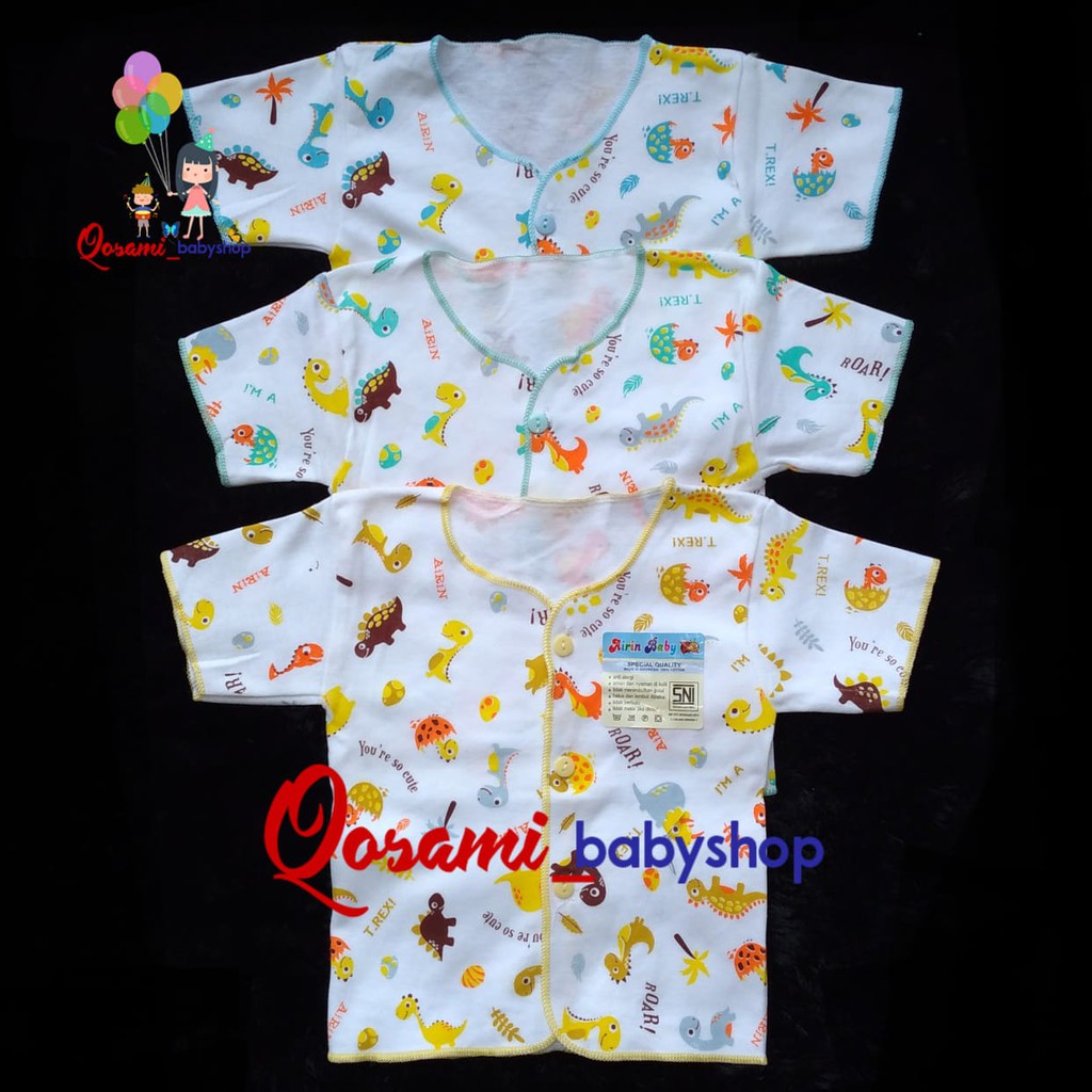 PAKET HEMAT 18 pcs ( 6 VARIAN ) PRODUK MERK AIRIN BAJU BAYI NEWBORN MOTIF SNI