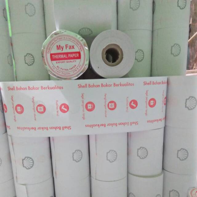 

Kertas kasir thermal roll logo shell uk 58x47mm
