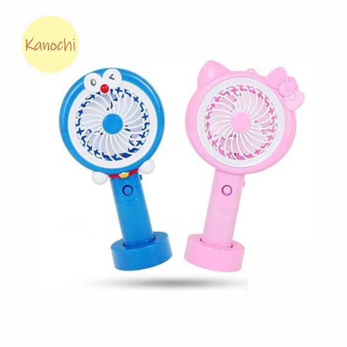 Kipas Angin Tangan Stand Portable Karakter LED Standing Mini Fan