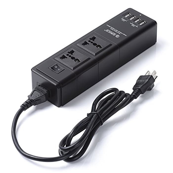 Orico HPC-2A4U-UN-BK 4 Ports USB Charger + 2 Socket listrik universal