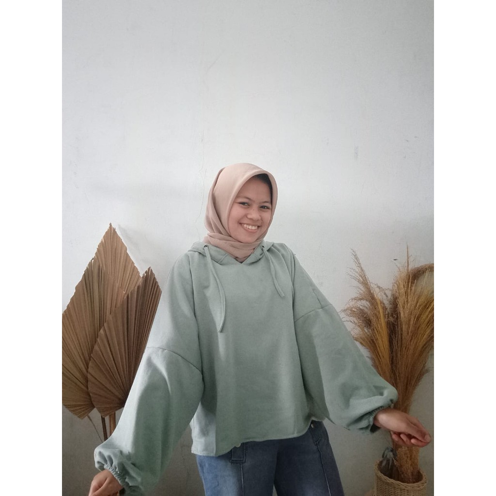 CLARA DADDARIO SWEATER HOODIE OVERSIZE-old mint