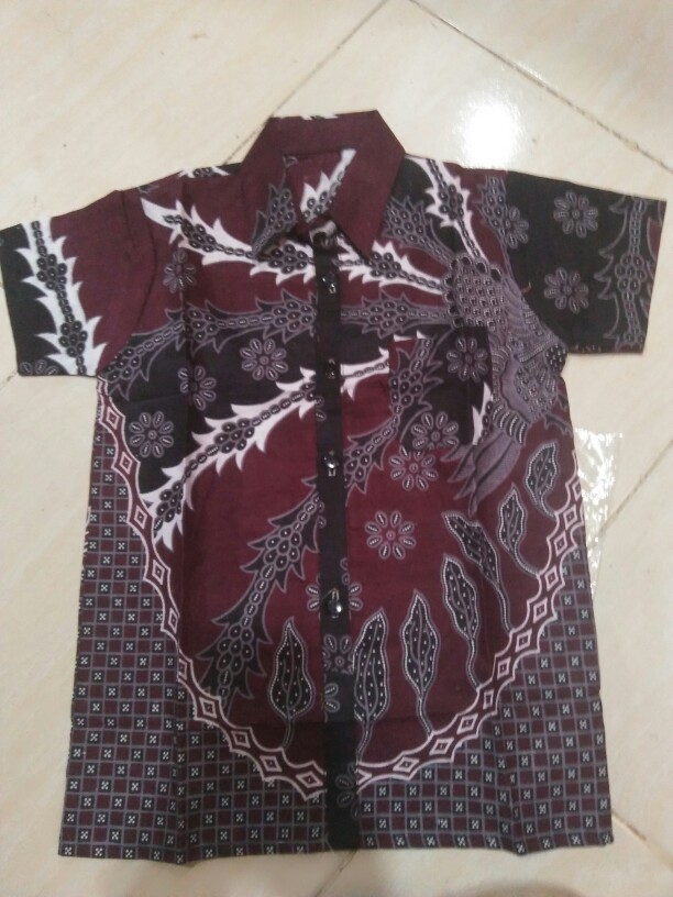 Batik Anak / Hem Anak Pendek Laki Laki Motif Ulir 1-6 Tahunnn