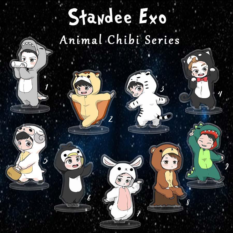 Exo Animal Series Standee Kpop Figure Acrylic Stand Holder Shopee Indonesia