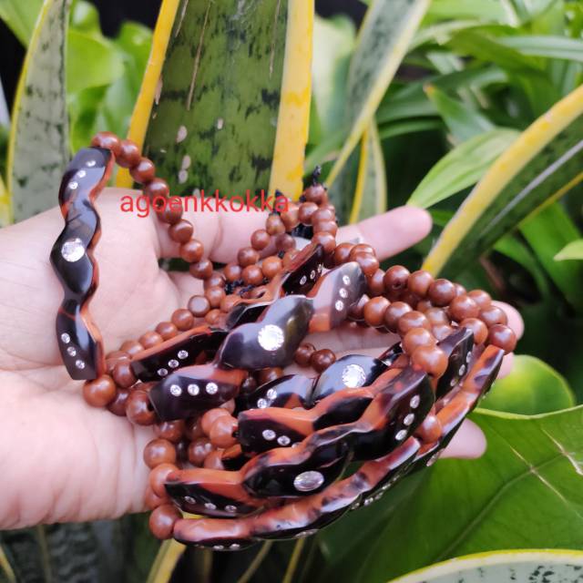 Grosir 10 pcs gelang love tabuk motif hitam kokka kaokah