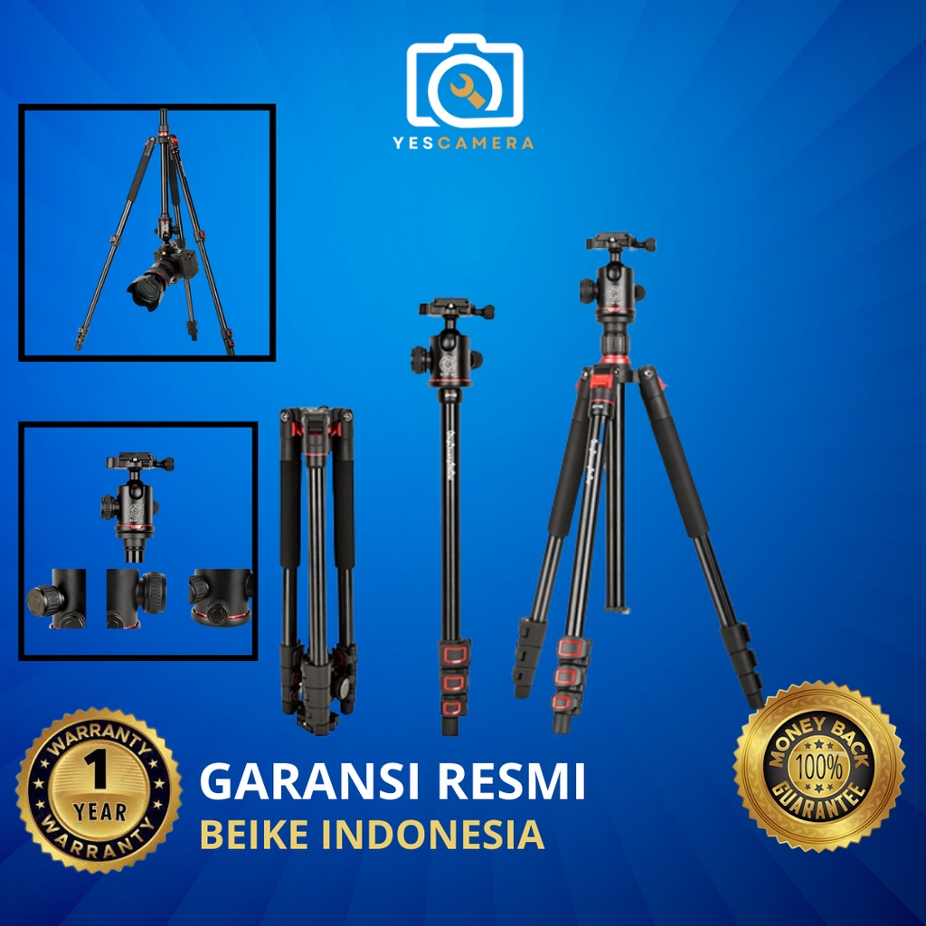 Beike Q530 Tripod with Ballhead Monopod Kamera QZSD Q530 Garansi Resmi Tripod Beike Tripod Kamera