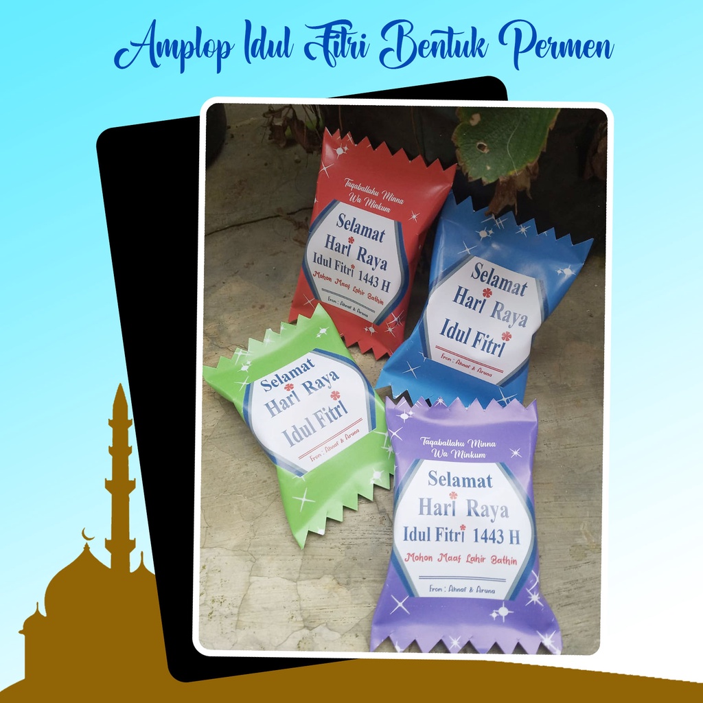 

MoneyMoro Amplop Idul Fitri Bentuk Permen K1ss / Angpau Permen / Angpau Unik