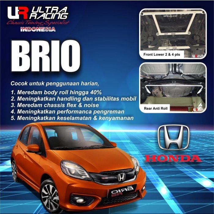 Paket Aksesoris Stabiliser Ultra Racing Lower Bar Anti Roll Bar Brio (Kode Zk L K 005))