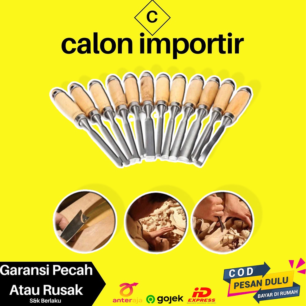 

Set Pisau Ukir Pahat Kayu 12 in 1 Wood Carving Art Knife Pahat Ukir Kayu Profesional Material Berkualitas Berbagai Macam Mata Pisau