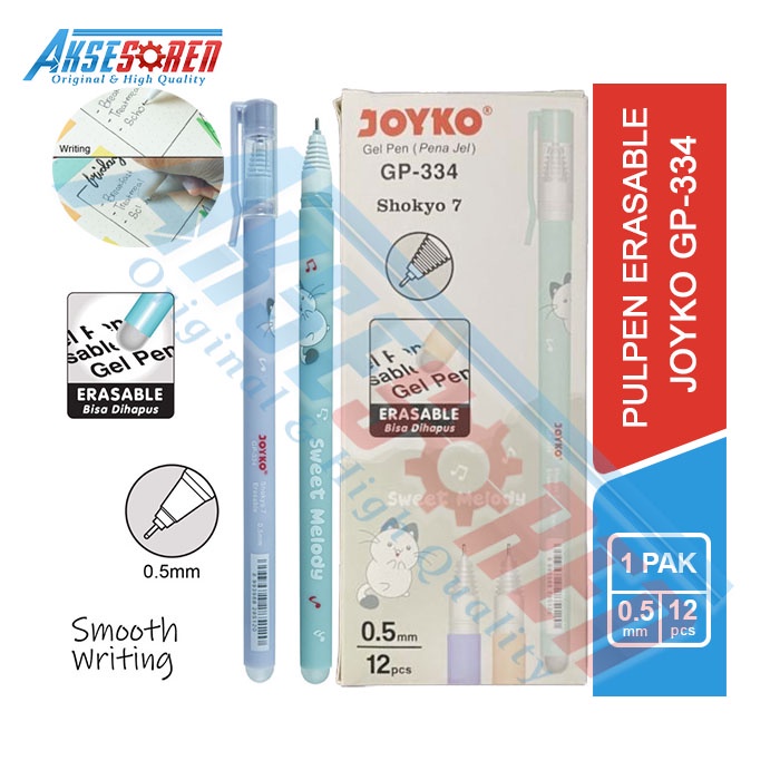 

Ballpoint Shokyo 7 Joyko [GP-334/12 Pcs] / Pulpen Bisa Dihapus 0.5 mm / Erasable Gel Pen 1 Pack