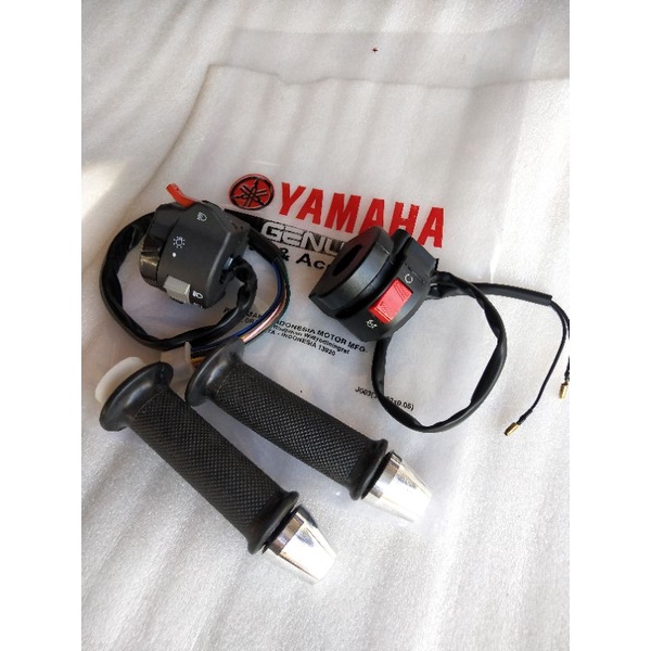 HOLDER SAKLAR RX KING KIRI KANAN LENGKAP KARET HANDGRIP JALU CROM-1
