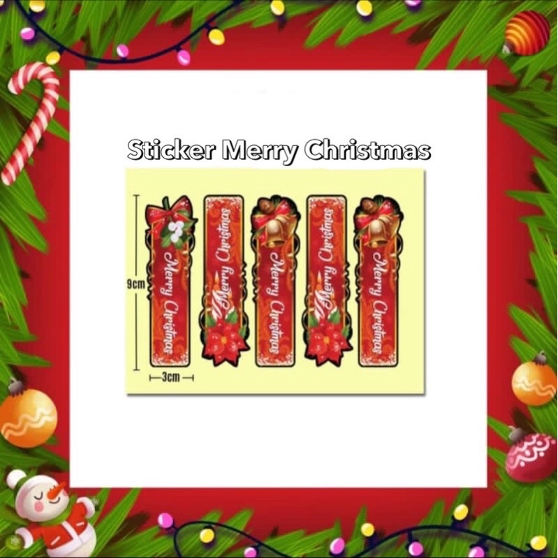 

Sticker Merry Christmas Stiker Hiasan Box Hampers Kue Kado Natal #7