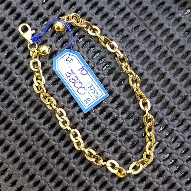Gelang Rantai Emas 8 Karat / Rantai tiffany 3.30 gr - variasi 2 lonceng