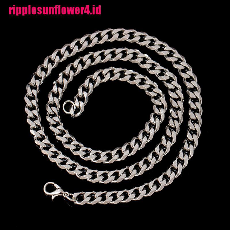 Kalung Bahan Stainless Steel Gaya Hip Hop Ukuran 4-6mm Untuk Pria