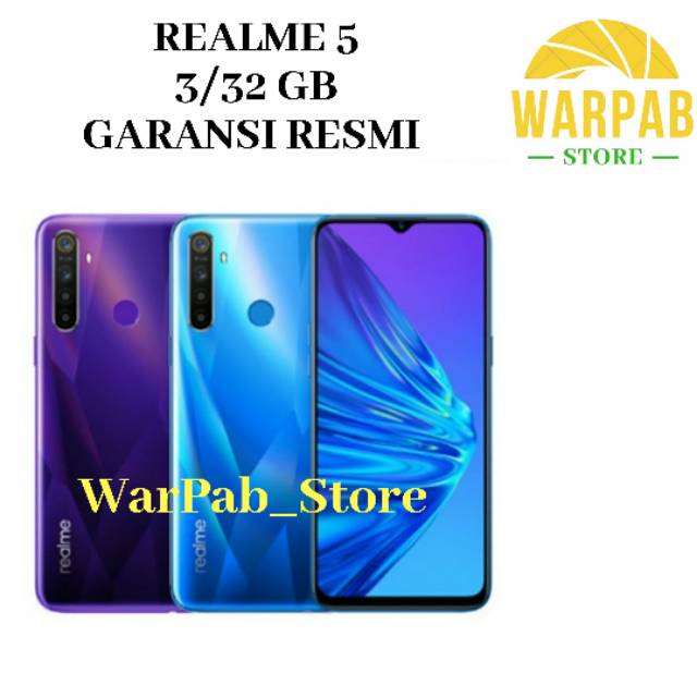 Jual HP REALME 5 3/32 GB - REALMI 5 RAM 3GB ROM 32GB GARANSI    RESMI