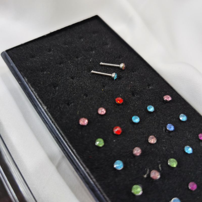 Anting Hidung isi 40 pcs Model Permata