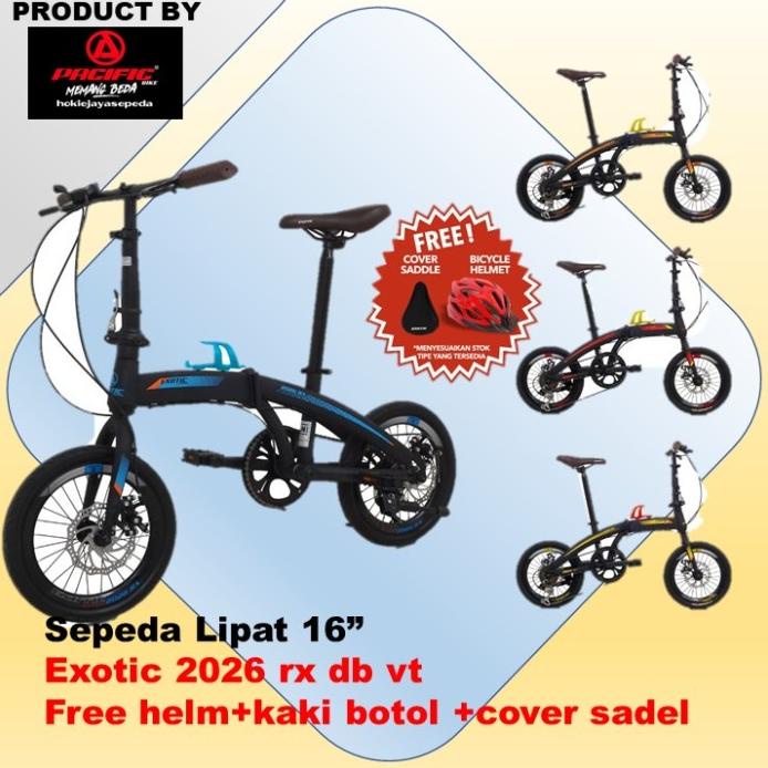 (Jne/Gosend)Sepeda Lipat Exotic 16" 2026 Vt Disc Brake Velg Tinggi Diskon R10