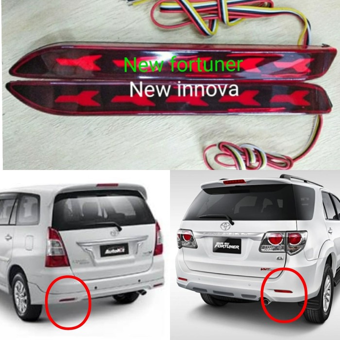 Lampu reflektor bumper belakang toyota grand fortuner vnt / inova Innova 2009 sd 2015 running sen 2010 2011 2012 2013 2014 camry