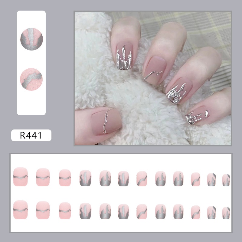 R441-r460 24pcs / Kotak Kuku Palsu Full Cover Untuk Nail Art