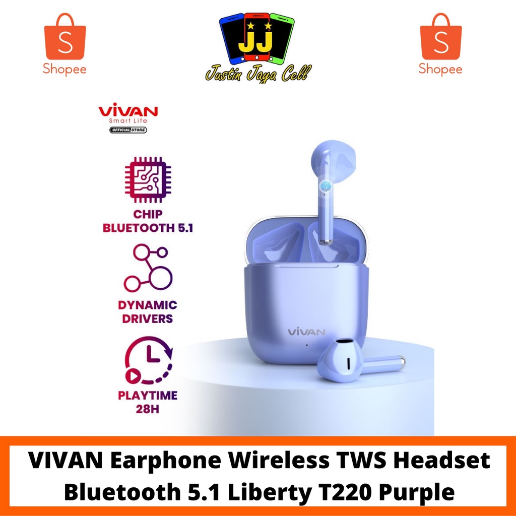 HEADSET BLUETOOTH TWS VIVAN LIBERTY T220 ORIGINAL