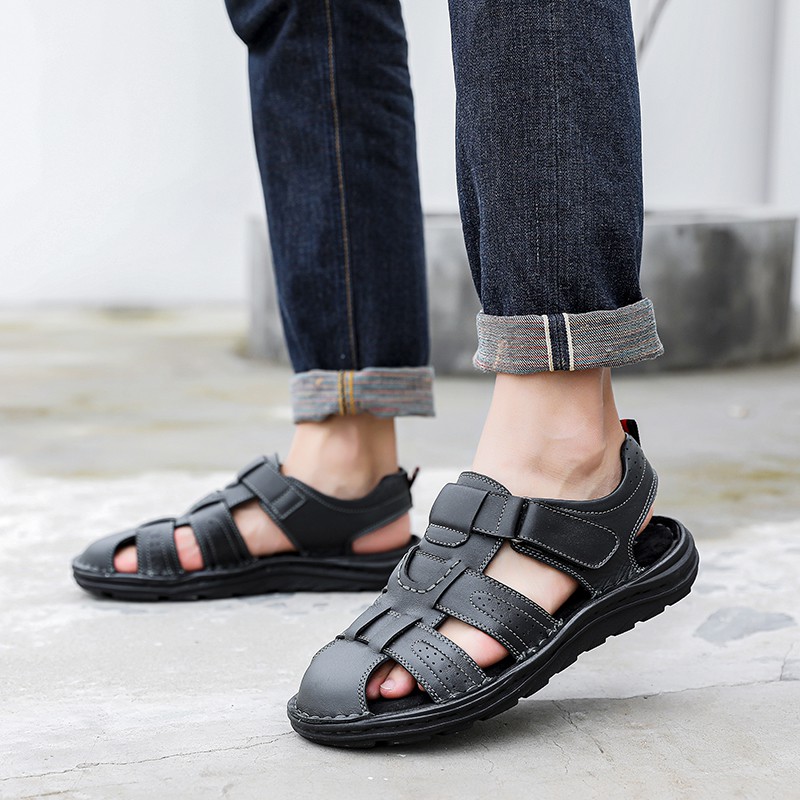 Sandal Pria Kulit Asli Terbaru Sandal Cowok Keren Original PANARYBODY Kekinian Harga Murah Premium