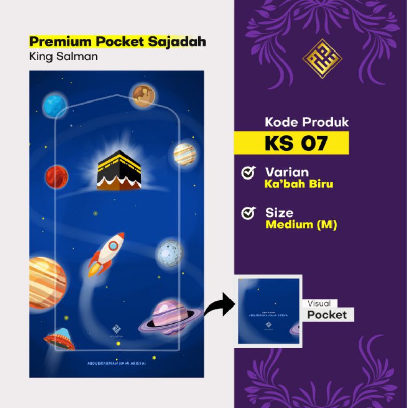 KS07 Sajadah Anak Sajadah Travel Lipat Sajadah Cetak Nama King Salman KS07