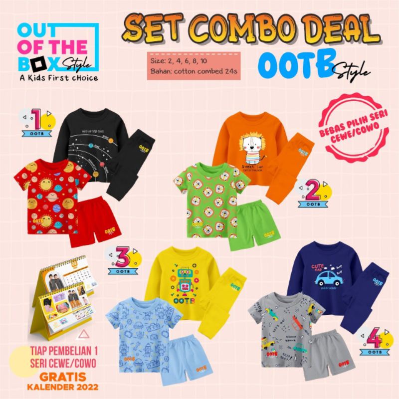 Afsheenastore Setelan Anak Combo Deal By Ootb (Usia 2 Sampai 10 Tahun)