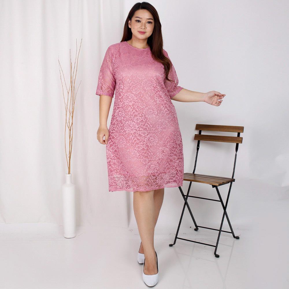 (S-XL + JUMBO XXL) Dress Big Size Brukat Jumbo Dres Brokat XXL Bigsize XXXL Dress Natal Imlek MURAH