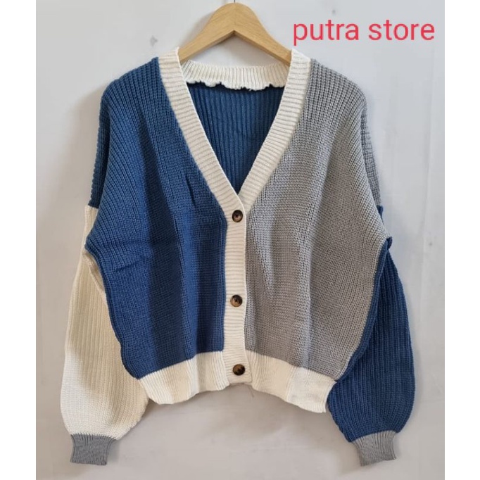 CARDIGAN RAJUT TWIST COMBO MIX RAJUT 7 GATE PREMIUM