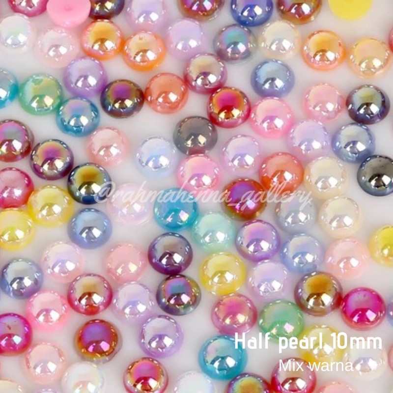 10mm Half pearl AB , mutiara belah