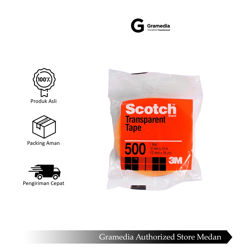 

3M Clear Tape 500 / Solasi Transparan 12mmX33m