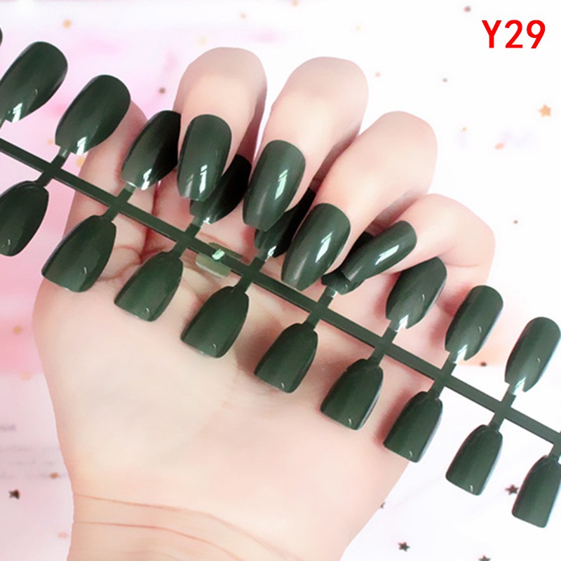 COD 24Pcs Kuku Palsu Bahan Akrilik untuk Nail Art