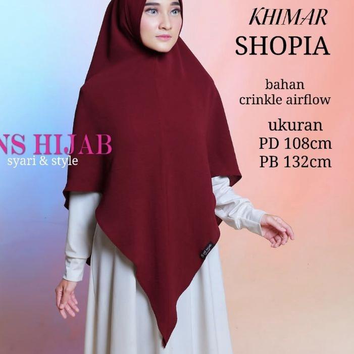 ✲ KHIMAR SHOPIA CRINKLE /HIJAB SYARI 1 LAPIS/ JILAB LV/KHIMAR PREMIUM/HIJAB CRINKLE AIRFLOW original