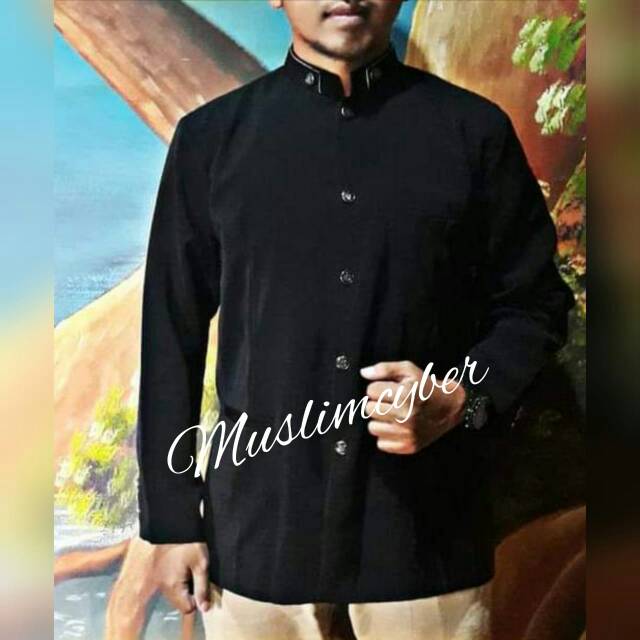 Jasko Hitam Polos Bahan Higtwies Tebal Adem Lembut