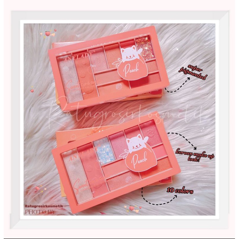 PROMO!!!EYESHADOW &amp; BLUSHER GORGEOUS PRO PALETTE ANYLADY NO.792/PEACH NO.792B