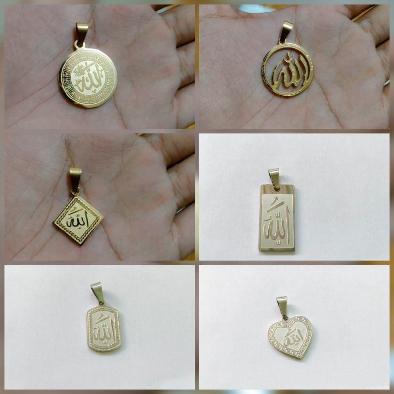 kalung LIONTIN TITANIUM LAFADZ ALLAH SILVER anti karat dan Anti luntur