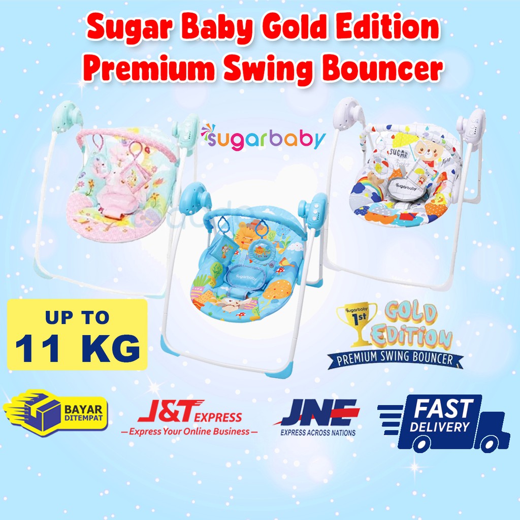 Ayunan Bayi Bouncer Elektrik Sugar Baby Gold Edition Swing