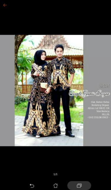 Grosir Batik Solo - Batik Couple Gamis Sogan 2535