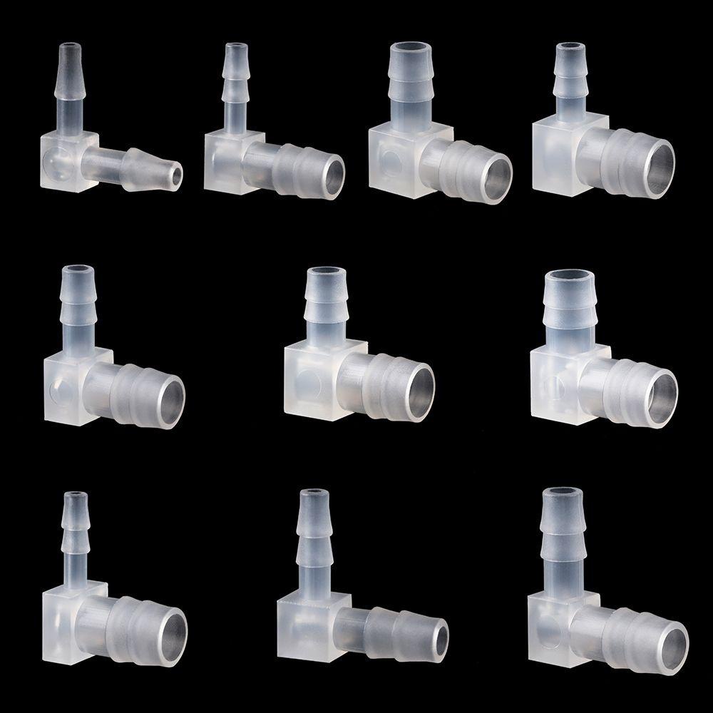 Nanas 5pcs Konektor Siku PP Sama Pompa Angin Pagoda Aquarium Fish Tank Sambungan Selang