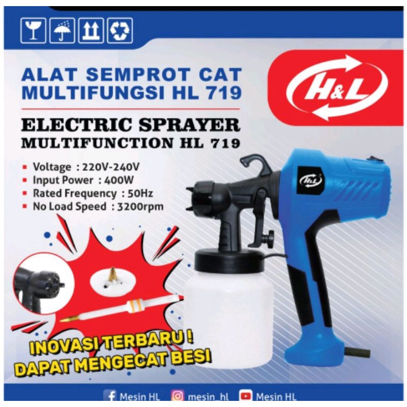 Spray Gun H&L bisa untuk mengecat besi kayu. cat minyak cat duco