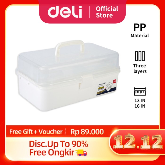 

(TERLARIS) Deli Large Art Toolbox Kotak Peralatan Seni 6802 68303 - 32x17x15cm