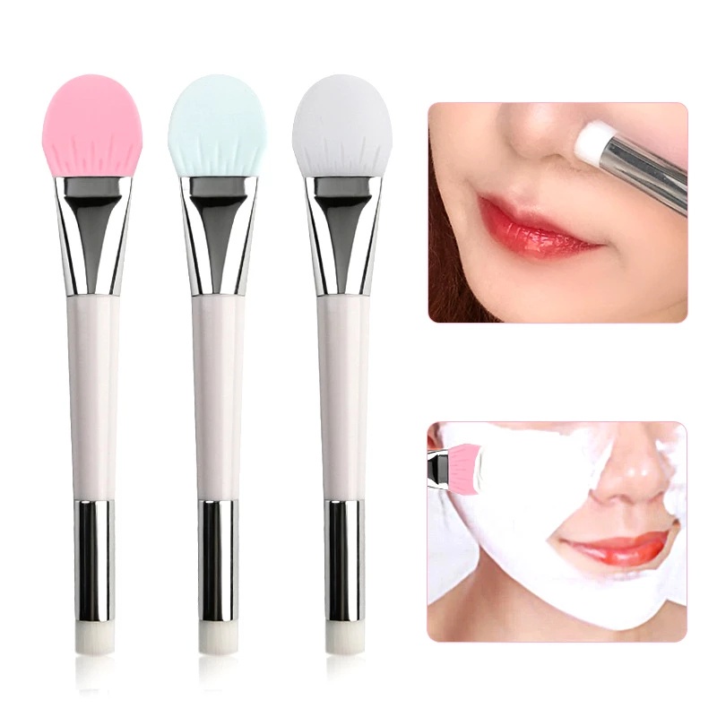 [Double-Ended Silicone Mask Brush][ Soft Silicone Mask Applicator Brush][ Multi Use Face Beauty Cosmetics Clean Pore Tool]