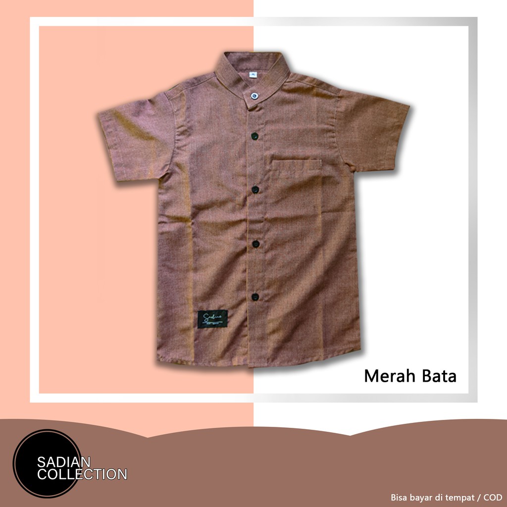 KEMEJA KOKO ANAK WAENA MERAH BATA USIA 1-8TH