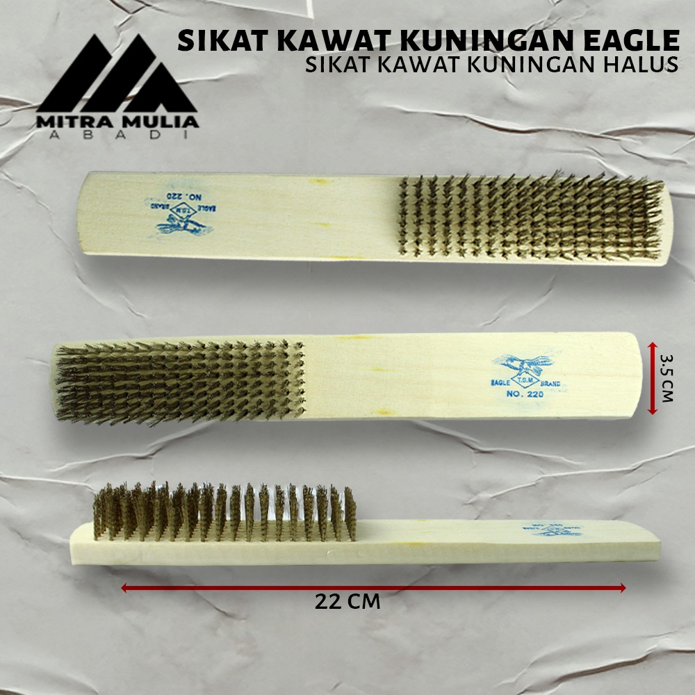 Sikat Kawat Kuningan 8 Baris l Eagle l Wire Brush Gagang Kayu