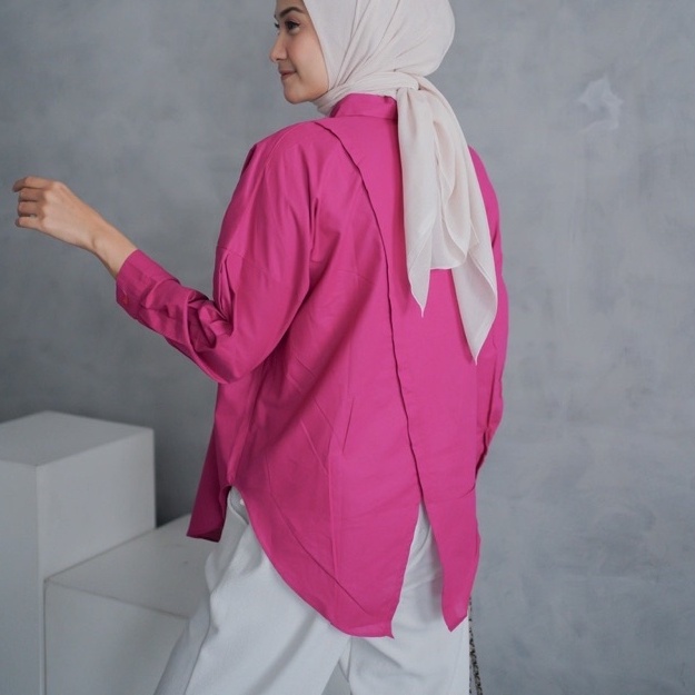 Kemeja Linen Nelka Shirt / Kemeja Wanita Oversize / Atasan Wanita Modern terbaru