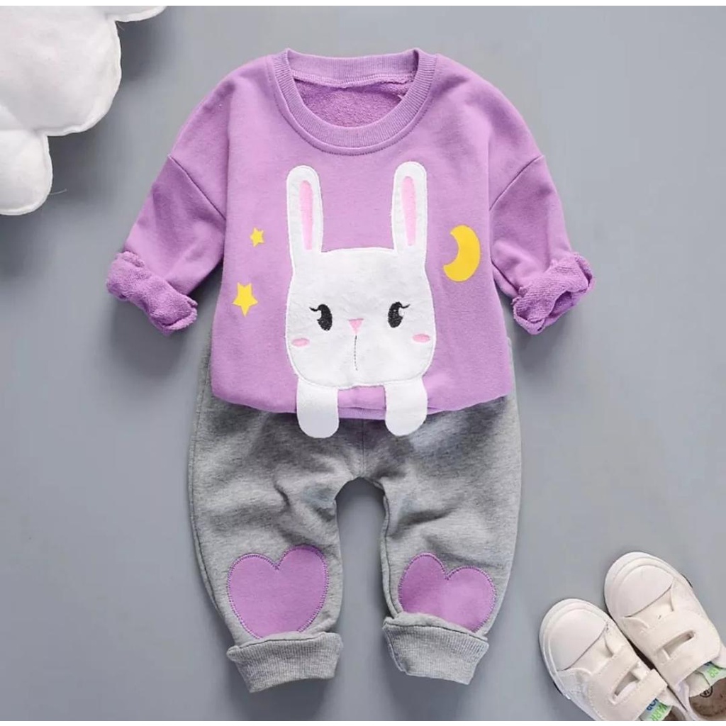 PROMO/PAKAIAN ANAK PEREMPUAN/SETELAN BABYTERRY BERUANG 1-5TAHUN