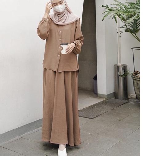 ™ Naura Set/HANARA SET Stelan Rok bahan airflow crinkle/ One Set Rok ▲